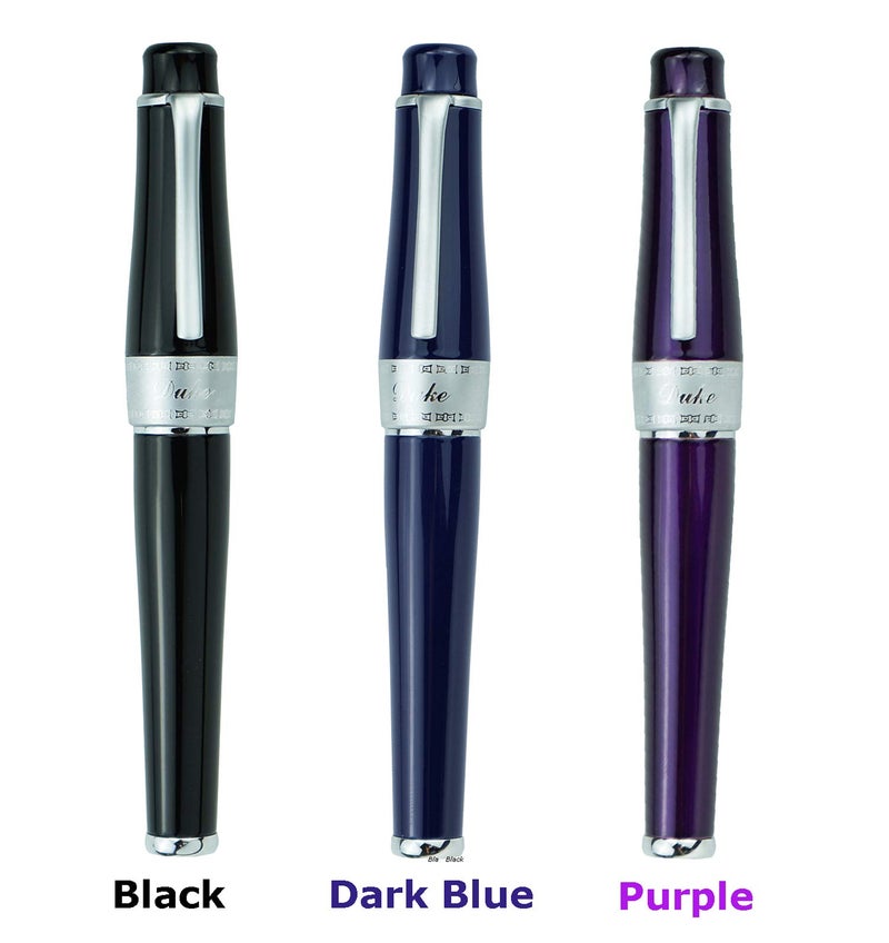 Asvine Duke Luxury Purple Fountain Pen Fine Nib, Charlie Chaplin Series, Unique Design Collection Heavy Pen with Pouch - Image 3